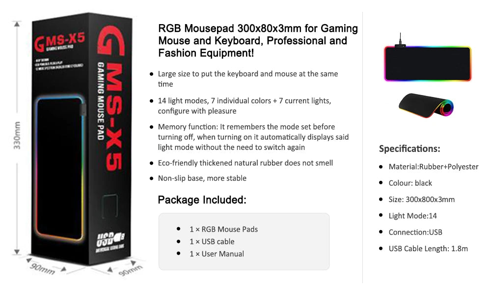 Dragonball Z RGB Gaming Mouse Pad