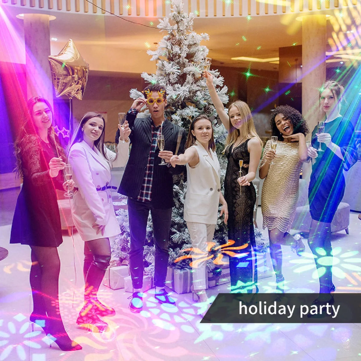 RGB DMX Stage Light – DJ Disco Strobe & LED Projection Party Light with Sound Control & Remote