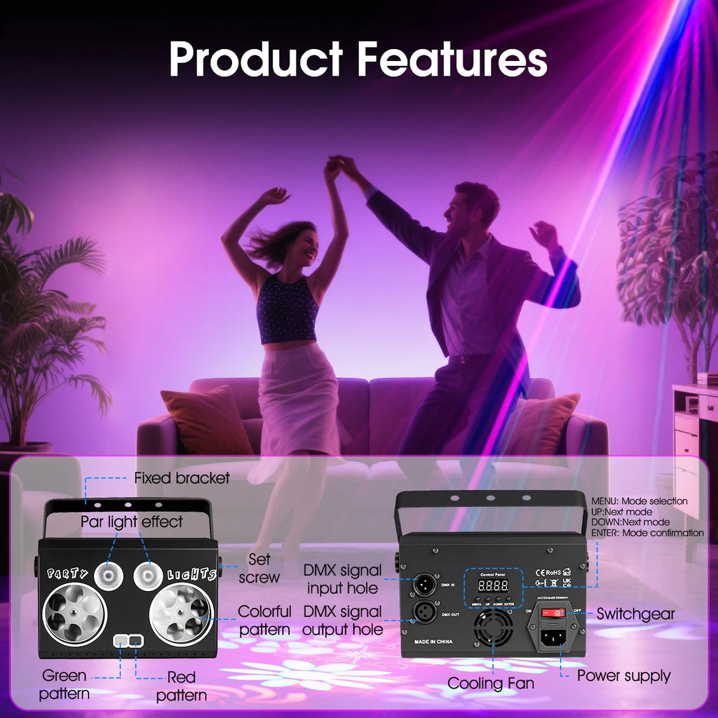 Smart DJ Disco Honeycomb Laser Light with Remote