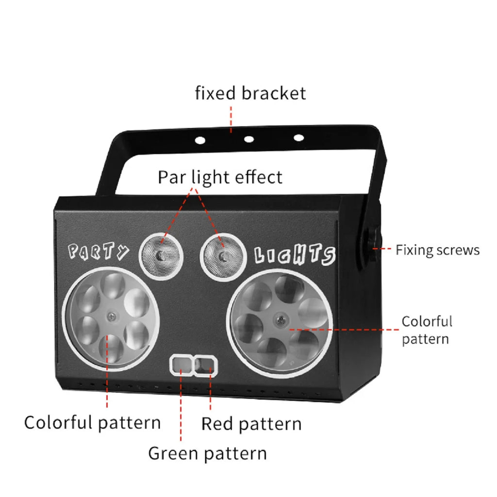 RGB DMX Stage Light – DJ Disco Strobe & LED Projection Party Light with Sound Control & Remote