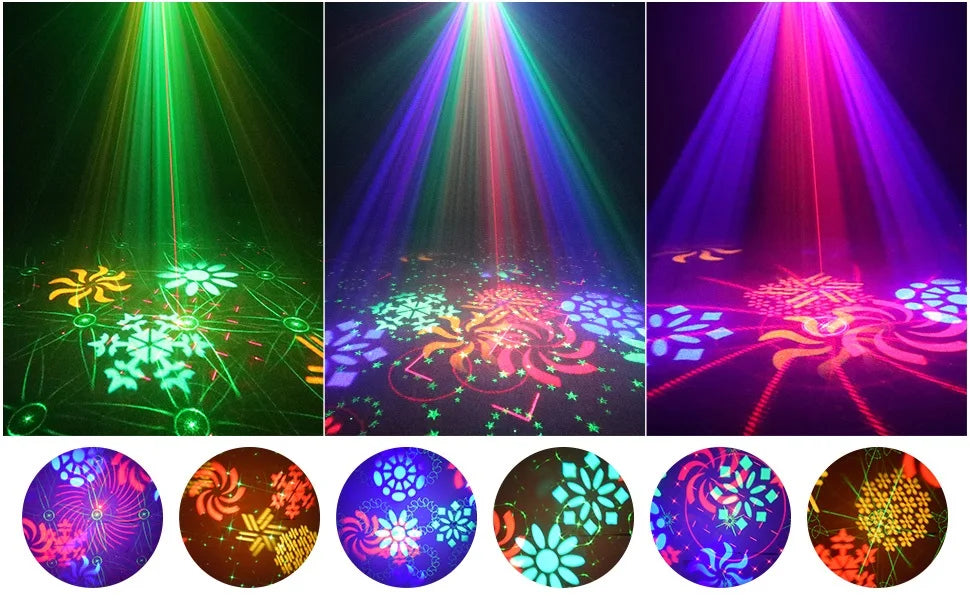 RGB DMX Stage Light – DJ Disco Strobe & LED Projection Party Light with Sound Control & Remote