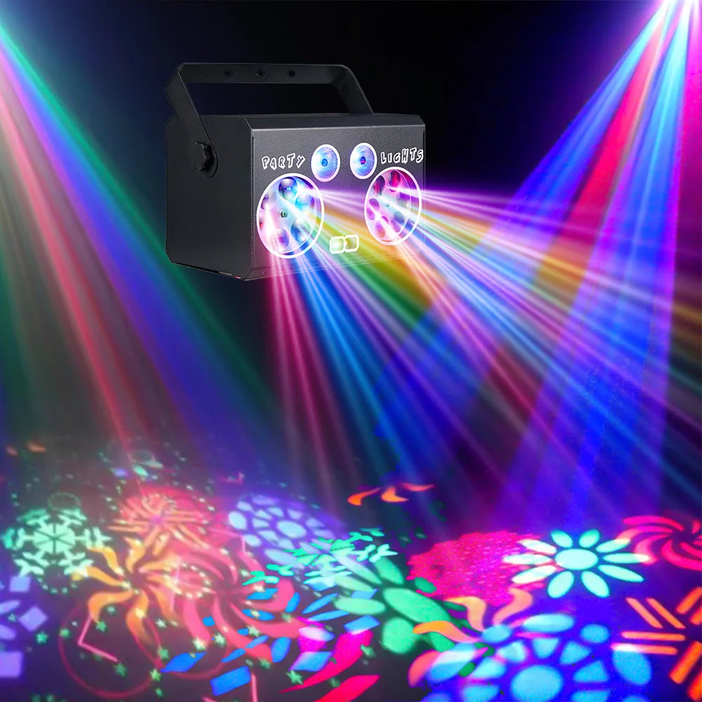 RGB DMX Stage Light – DJ Disco Strobe & LED Projection Party Light with Sound Control & Remote