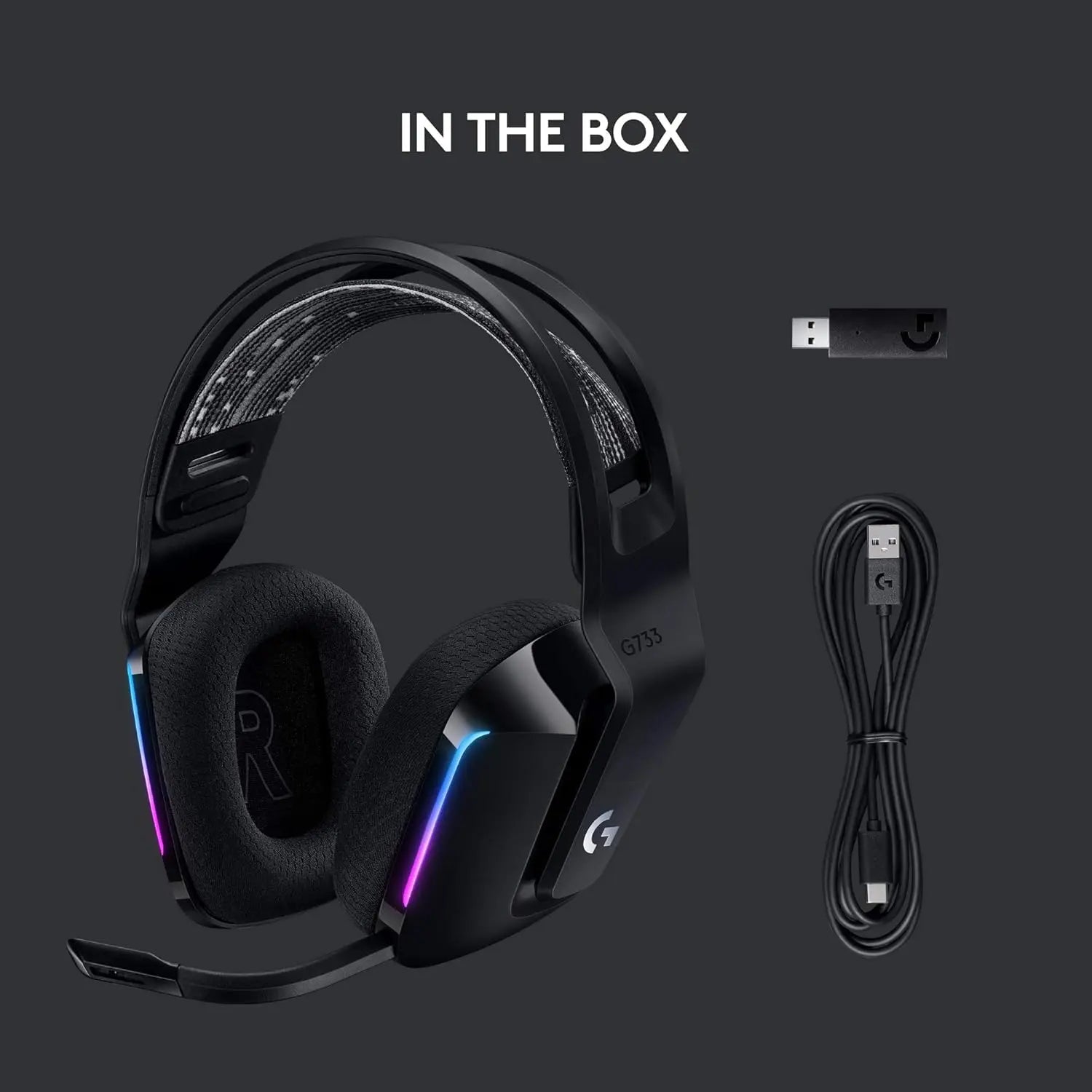 Logitech G733 Lightspeed Wireless RGB Gaming Headset (Neon Chrome)