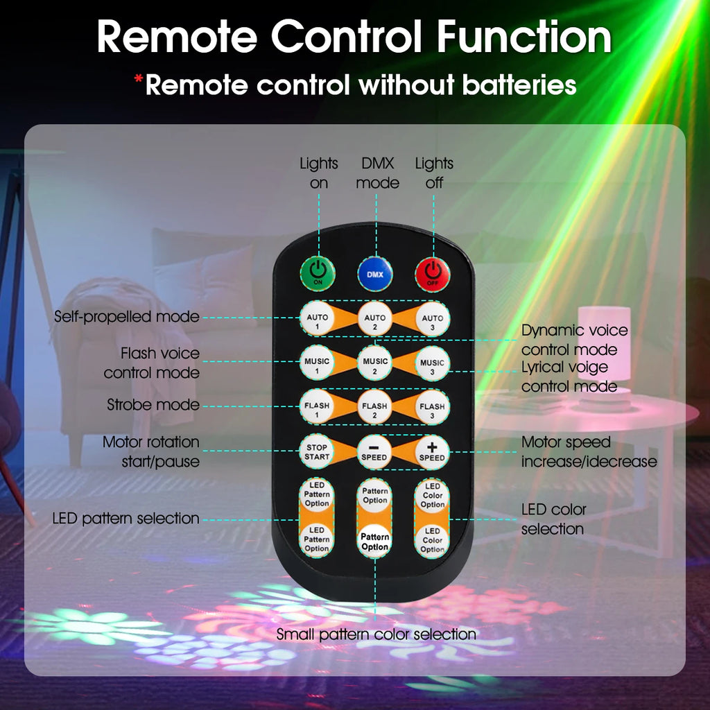 Smart DJ Disco Honeycomb Laser Light with Remote